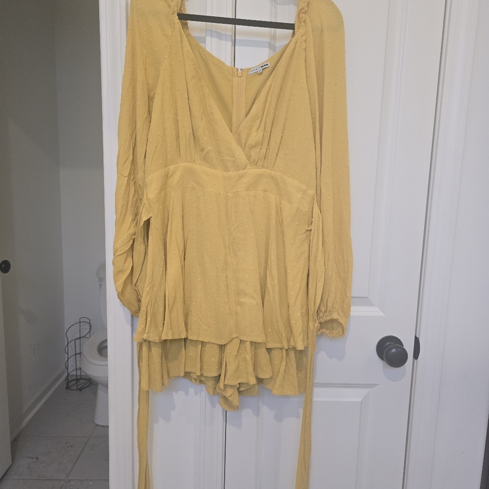 Fashion Nova Mustard Jumpsuit